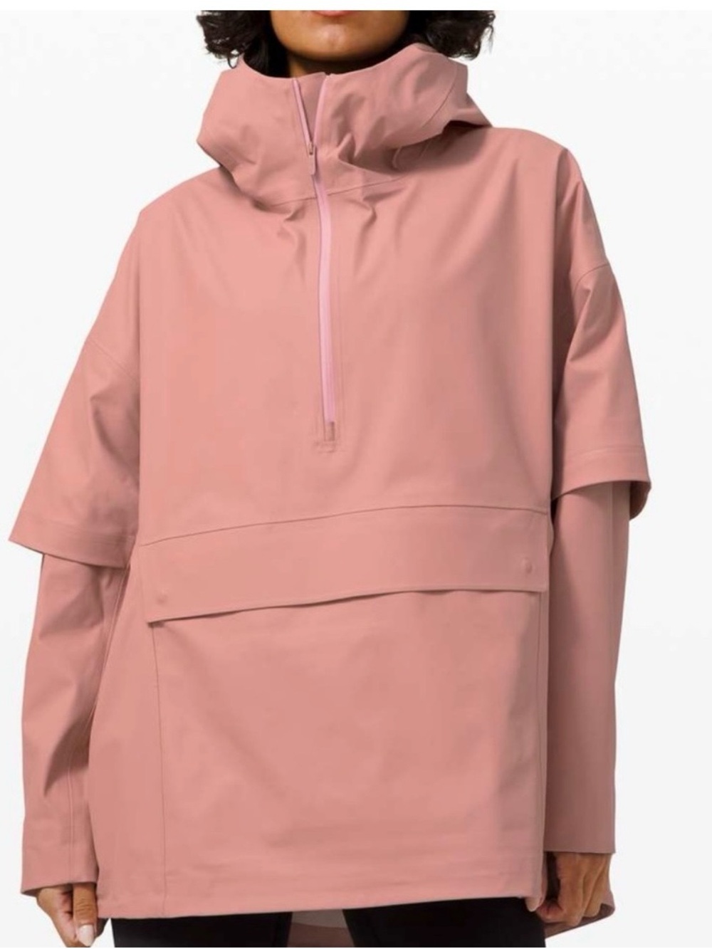 lululemon athletica Pink Hooded Half-Zip Rain Jacket